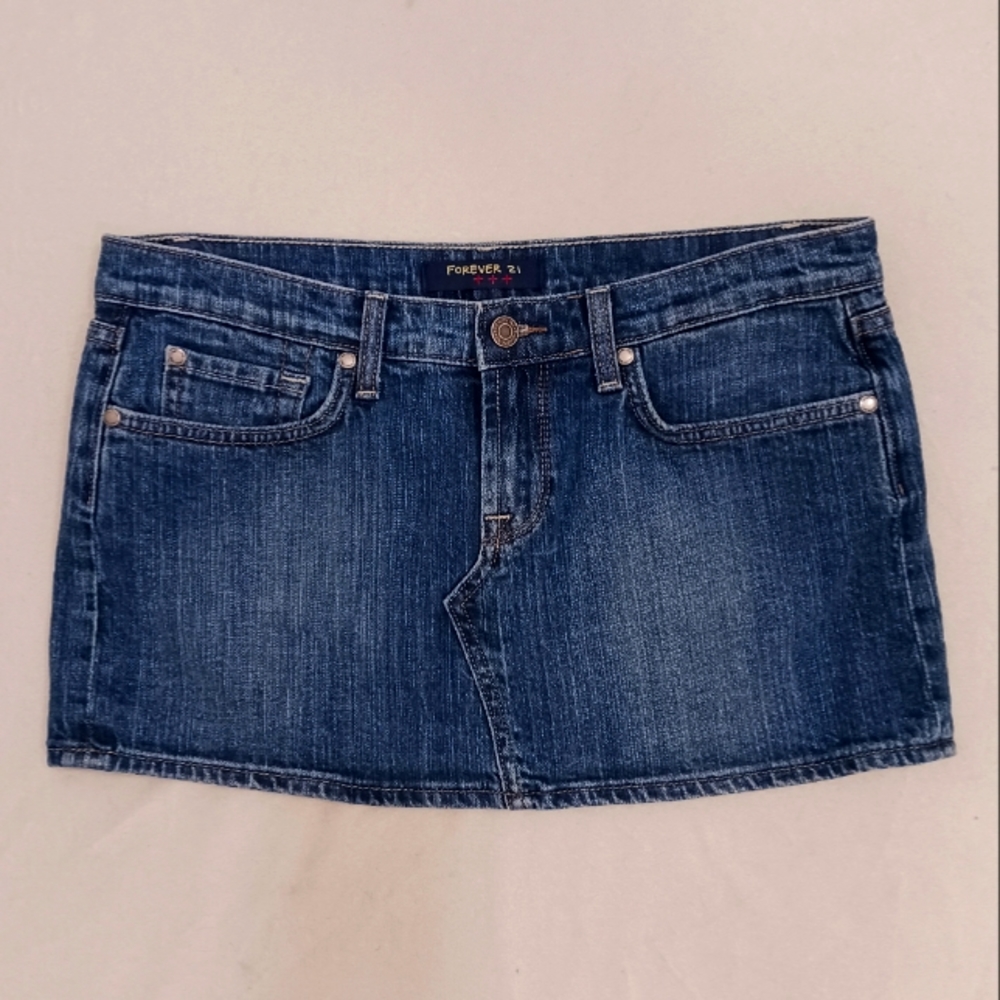 Forever 21 Blue Jean Mini Skirt